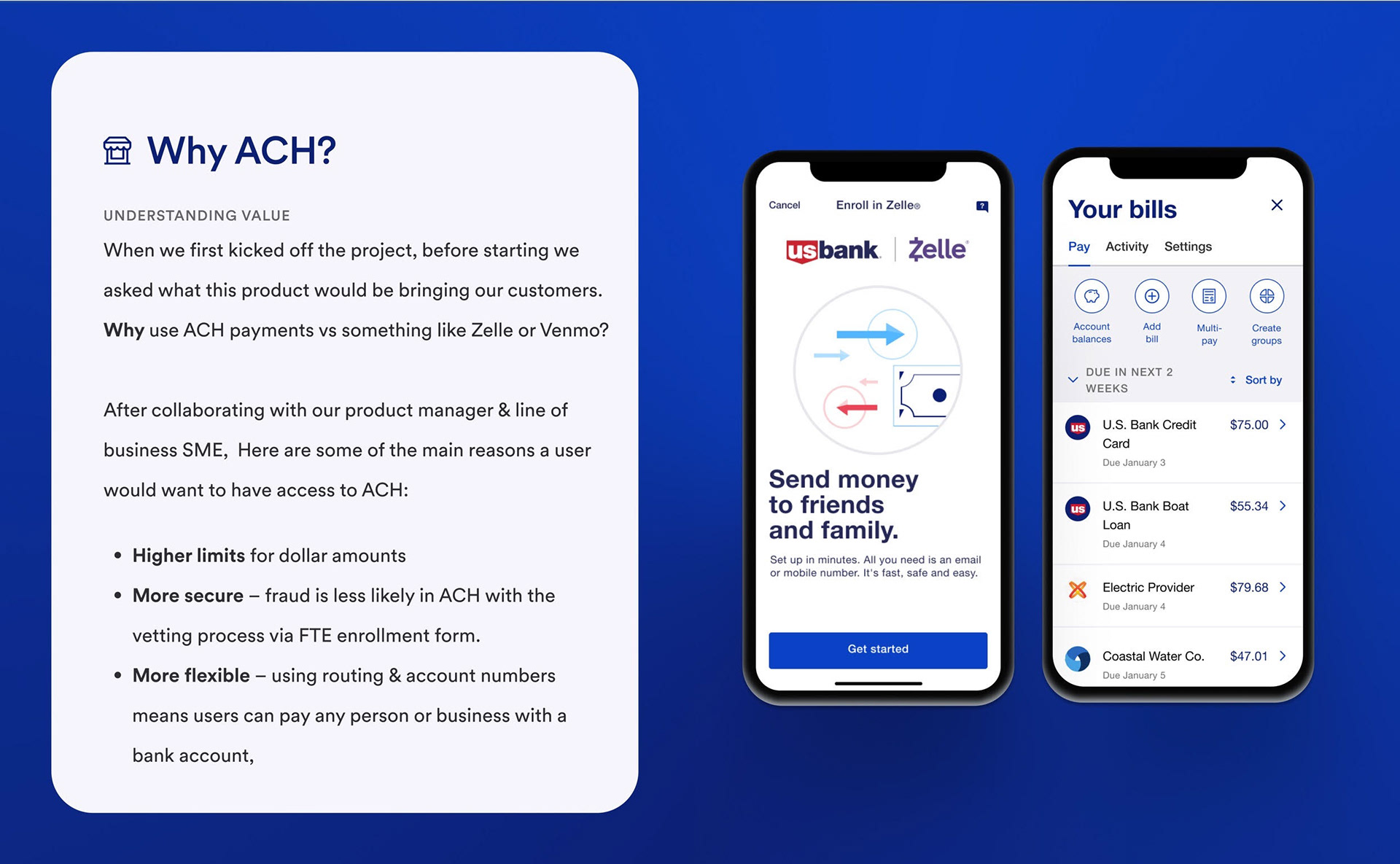 Why ACH? — comparison with Zelle and bills pay